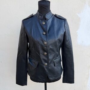 Romeo & Juliet Couture Black faux Leather military Jacket